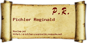Pichler Reginald névjegykártya